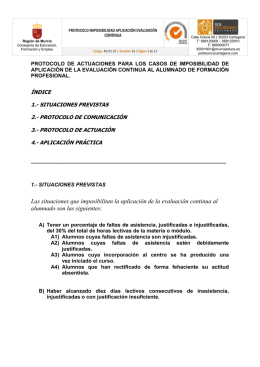 Protocolo imposibilidad aplicación de evaluación continua