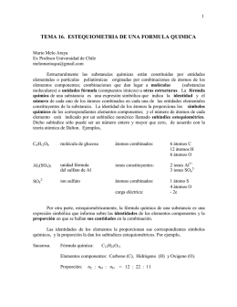 ESTEQUIOMETRIA DE UNA FORMULA QUIMICA