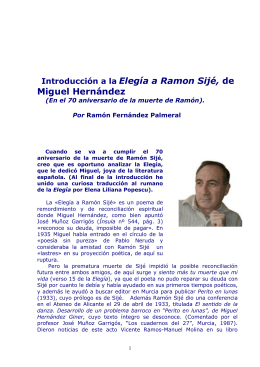 Introducción a la Elegía a Ramon Sijé, de Miguel Hernández