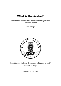 What is the Avatar? Fiction and Embodiment in Avatar