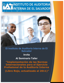 El Instituto de Auditoría Interna de El Salvador Invita Al Seminario