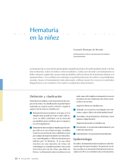 Hematuria en la Niñez - Sociedad Colombiana de Pediatría