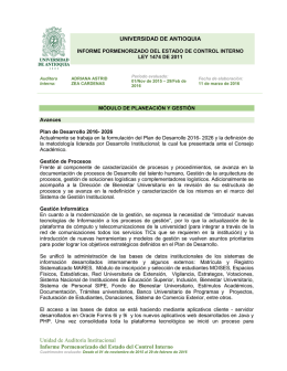 Unidad de Auditoría Institucional Informe Pormenorizado del Estado