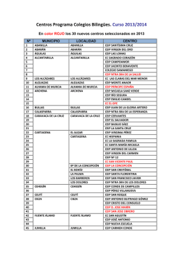 Colegios Bilingües. Curso 2013-2014.