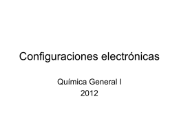 Configuraciones electrónicas - Departamento de Química General