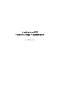 Actualizaciones 2003 "Psicofarmacología Psicodinámica