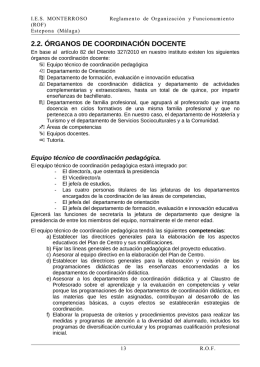 2.2. ÓRGANOS DE COORDINACIÓN DOCENTE