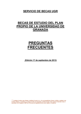 FAQ Becas Propias - Universidad de Granada