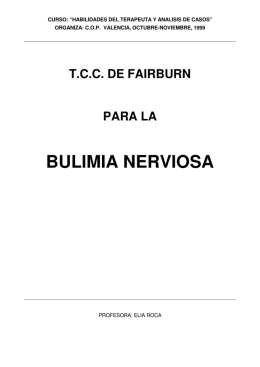 BULIMIA NERVIOSA - Consejo General de Colegios Oficiales de