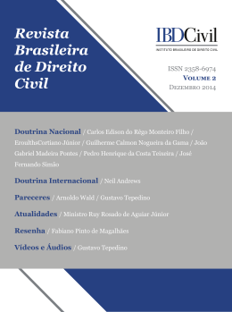 Revista Brasileira de Direito Civil - Instituto Brasileiro de Direito Civil
