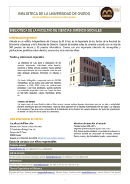 Library general information - Biblioteca de la Universidad de Oviedo
