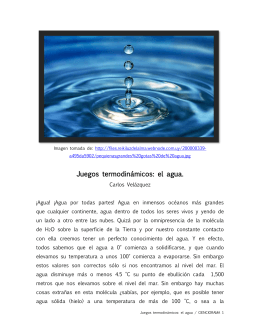 Juegos termodinámicos: el agua.