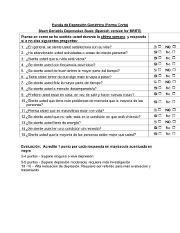 Short Geriatric Depression Scale (Spanish version for BRITE)