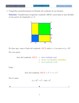 Expresiones algebraicas Productos notables Ejercicios resueltos 1