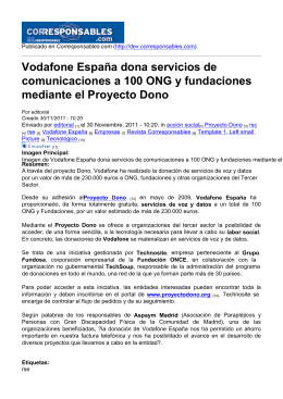 Vodafone España dona servicios de comunicaciones a 100