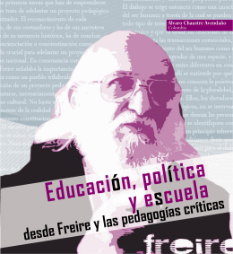 Educación, política y escuela desde Freire y las pedagogías