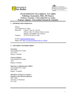 JULIO ERNESTO VILLARREAL NAVARRO Politólogo, Economista