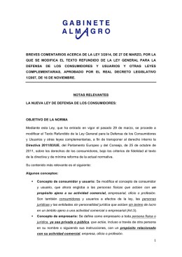 Nueva Ley Defensa de los Consumidores 2014.
