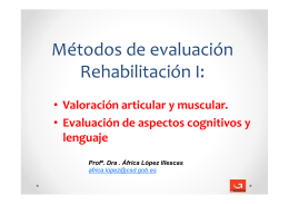 Métodos de evaluación Rehabilitación I: