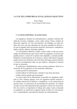 la táctica individual en el juego colectivo