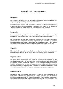 Movimientos migratorios en Asturias 2013. Conceptos y definiciones
