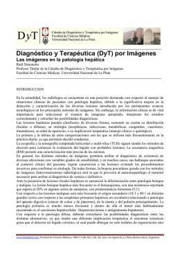 Las im&aacute;genes en la patolog&iacute;a hep&aacute;tica