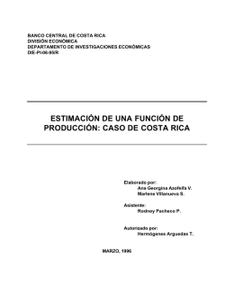 estimación de una función de producción: caso de costa rica