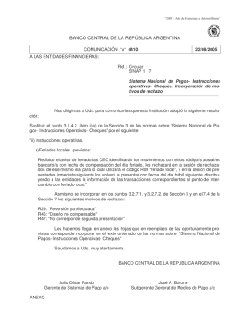 Sistema Nacional de Pagos - del Banco Central de la República
