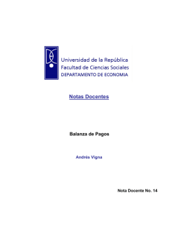 Balanza de Pagos - Facultad de Ciencias Sociales