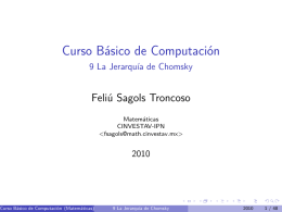 9 La Jerarquía de Chomsky