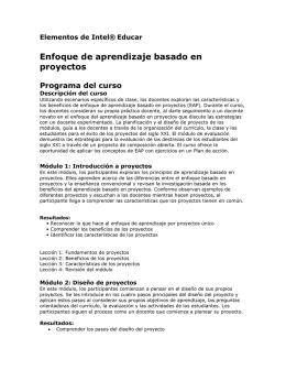 Enfoque de aprendizaje basado en proyectos