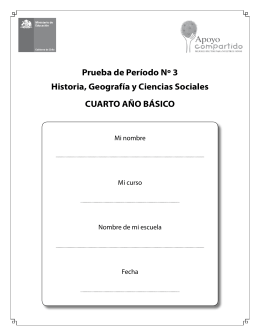 Prueba de Período Nº 3 Historia, Geografía y Ciencias Sociales