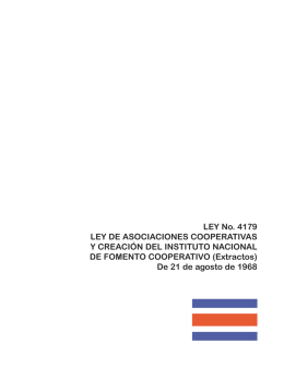 LEY No. 4179 LEY DE ASOCIACIONES COOPERATIVAS Y