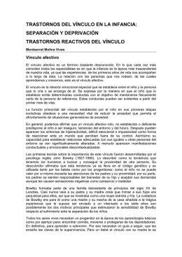 TRASTORNOS DEL VÍNCULO EN LA INFANCIA