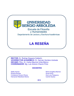 la reseña - Universidad Sergio Arboleda Bogotá