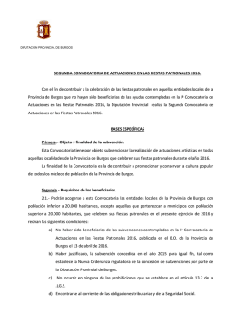 II Convocatoria de subvenciones para actuaciones en las Fiestas