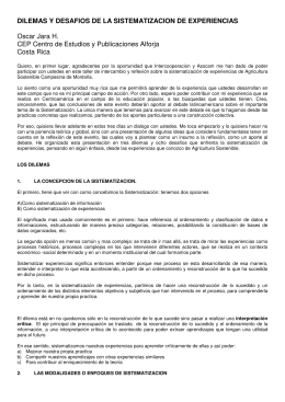 DILEMAS Y DESAFIOS DE LA SISTEMATIZACION DE