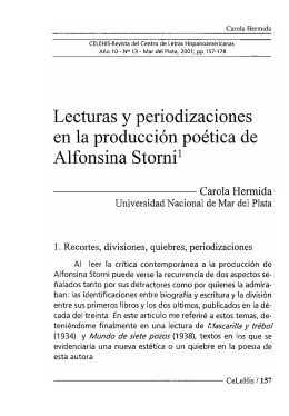 Lecturas y periodizaciones en la producción poética de Alfonsina