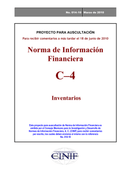 Norma de Información Financiera C–4 Inventarios