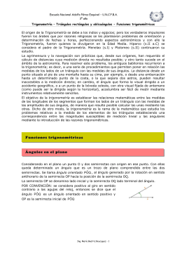 Funciones trigonométricas Ángulos en el plano