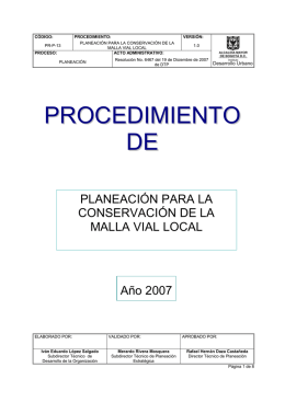 procedimiento de - Instituto de Desarrollo Urbano
