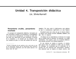 Unidad 4. Transposición didáctica