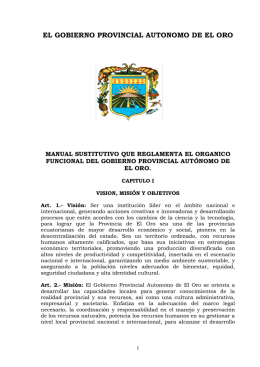 Manual Orgánico Funcional - Gobierno Autónomo Descentralizado