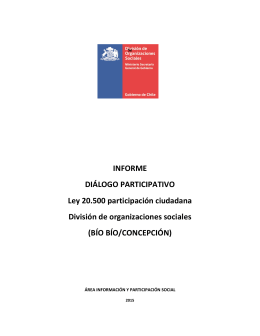 INFORME DIÁLOGO PARTICIPATIVO Ley 20.500 participación
