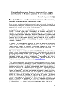 Dignidad de la persona, derechos fundamentales, bloque