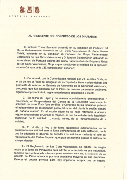AL PRESIDENTE DEL CONGRESO DE LOS DIPUTADOS D