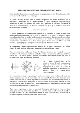 PROPAGACION DE ONDAS : FRENTE DE ONDA Y RAYOS . Para