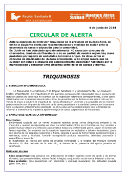 Alerta Triquinosis junio 2014 Region Sanitaria II