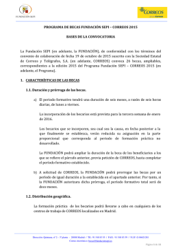 PROGRAMA DE BECAS FUNDACIÓN SEPI – CORREOS 2015