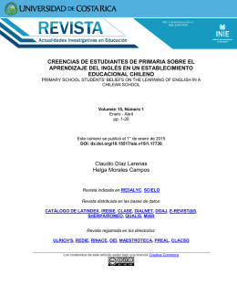 CREENCIAS DE ESTUDIANTES DE PRIMARIA SOBRE